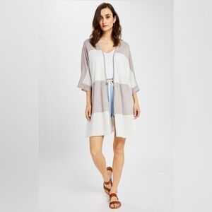 SOLD GENTLE FAWN "Vela" Cream & Grey Striped Oversized Cardigan- Size XS